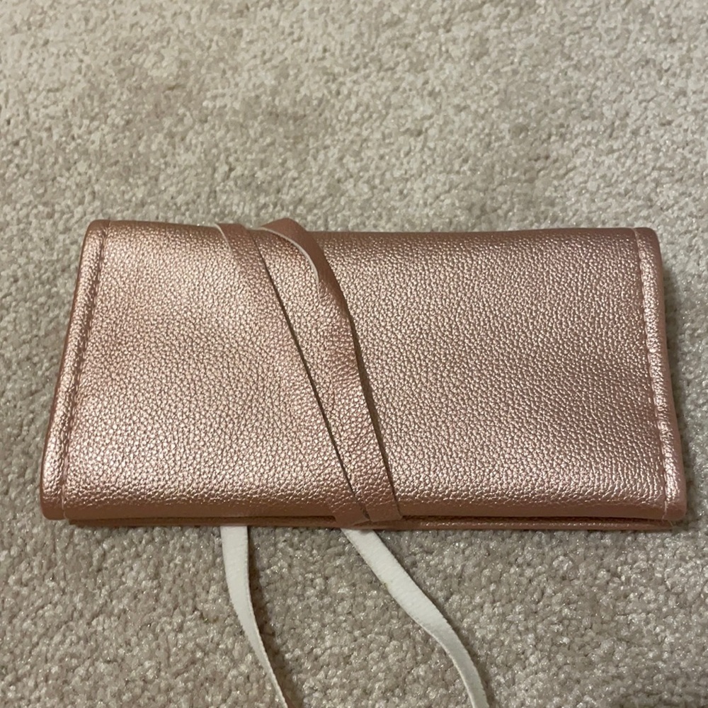 Rose gold travel jewelry organizer